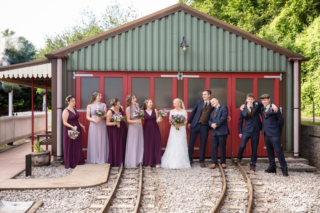 Bridal Party at Perrygrove Railway, Forest of Dean by Kathryn Goddard Photography