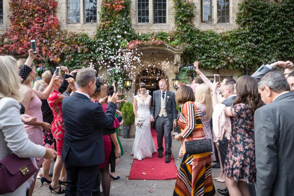 Bride and Groom at Hatton Court, Gloucestershire. Kathryn Goddard Photography