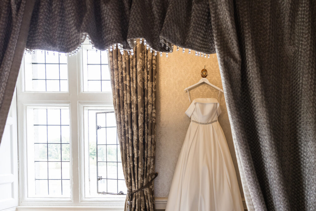 wedding dress at Clearwell Castle
