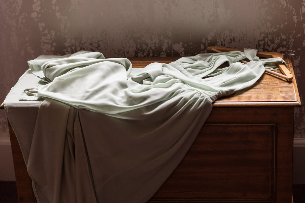 Bridesmaid dress at Clearwell Castle