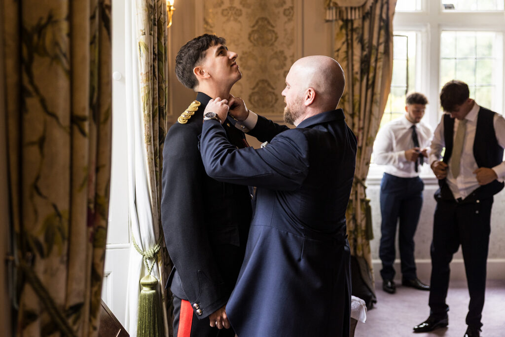 Groom prep at Clearwell Castle