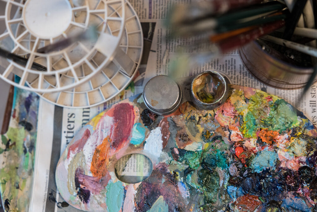 Artist studio branding shoot Cotswolds
