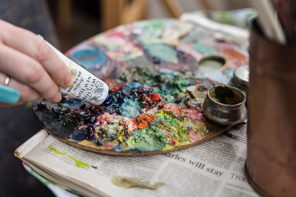 oil paints from branding shoot Cotswolds